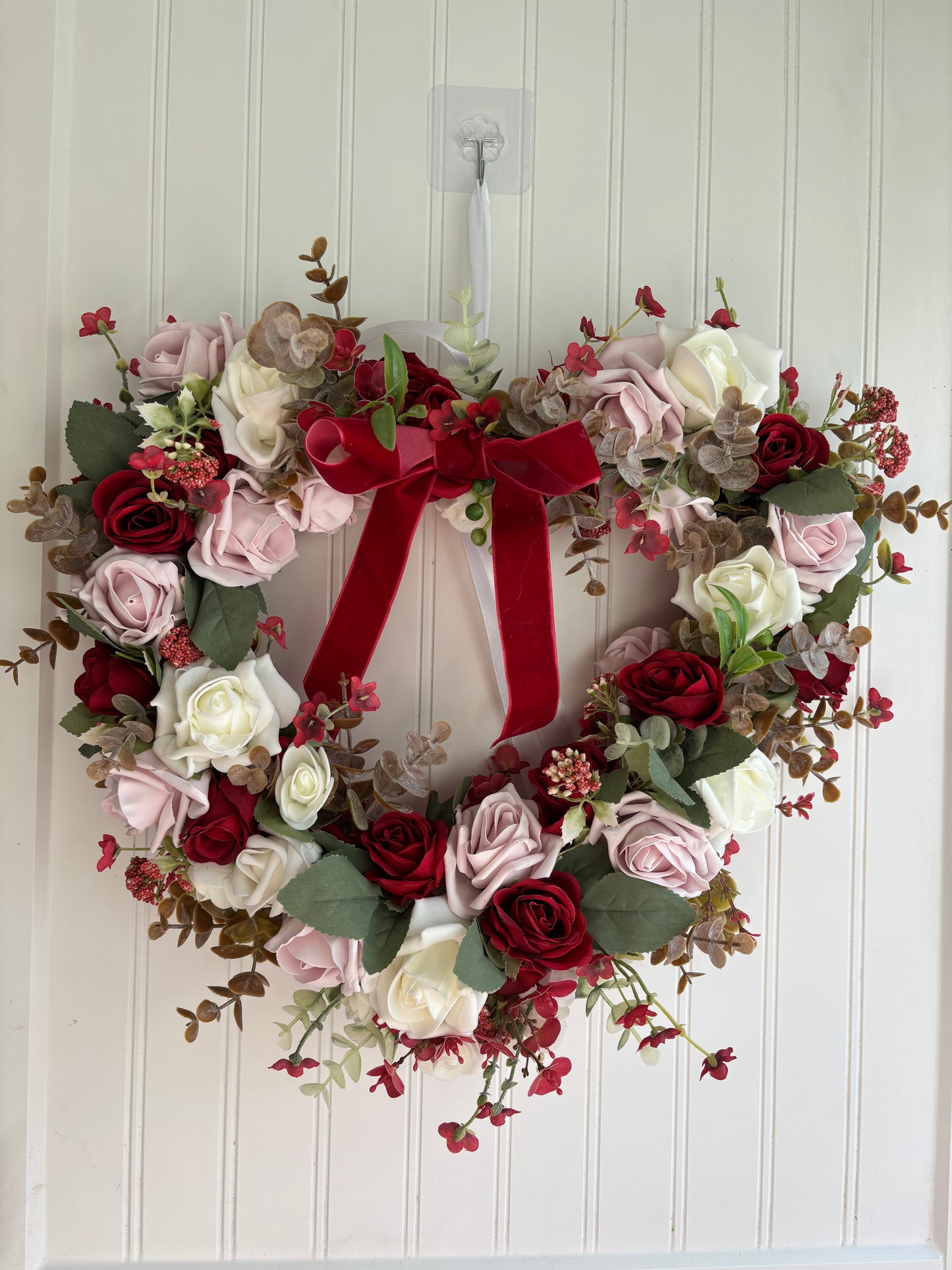 Floral Love heart wicker wreath