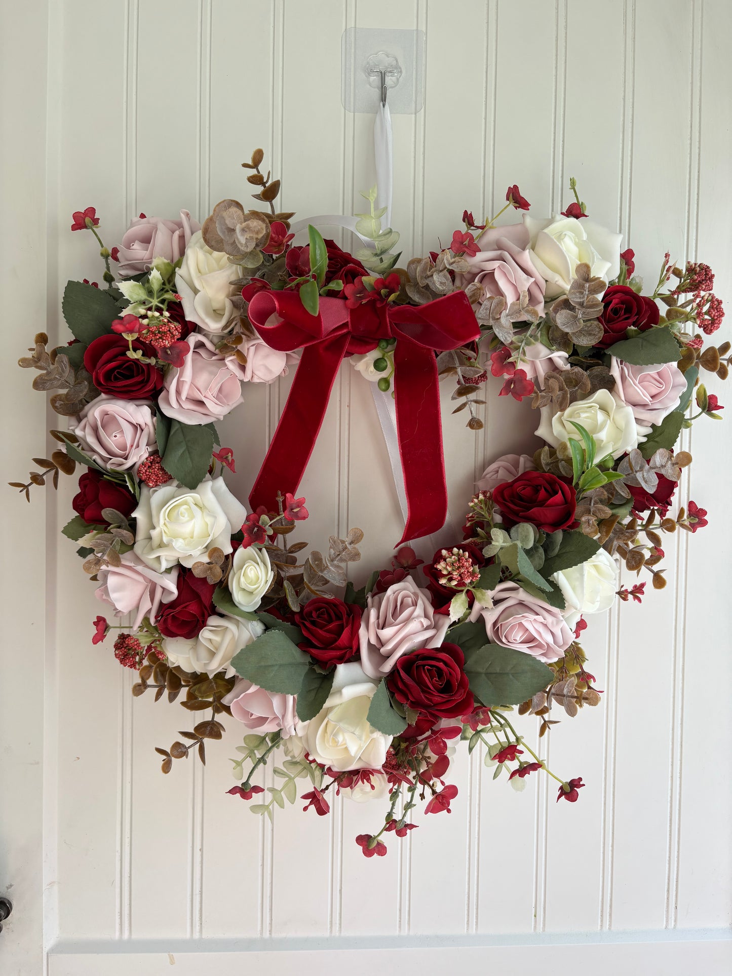 Floral Love heart wicker wreath