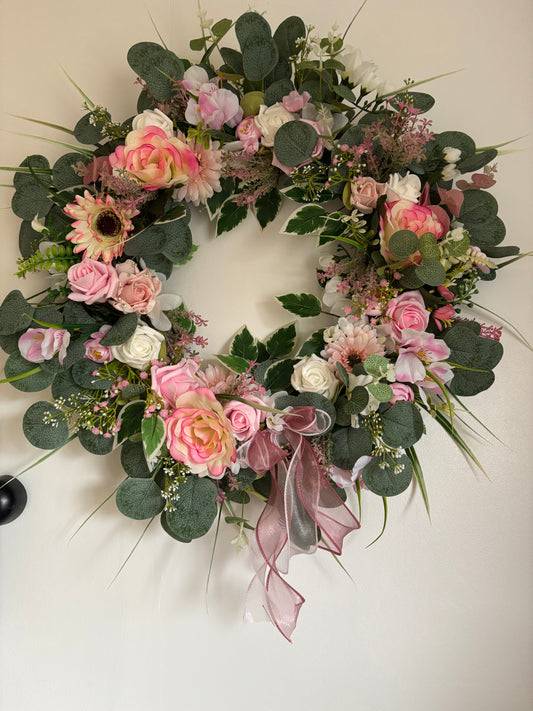 Extra Large Pink Rose Wreath